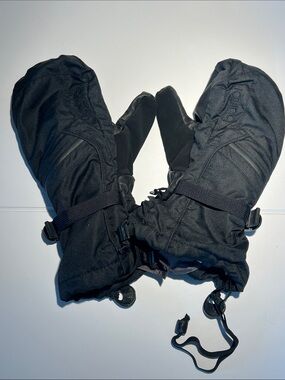 New Burton Black Insulated Snow Mittens Unisex Zipper on Top for Hand Warmers
